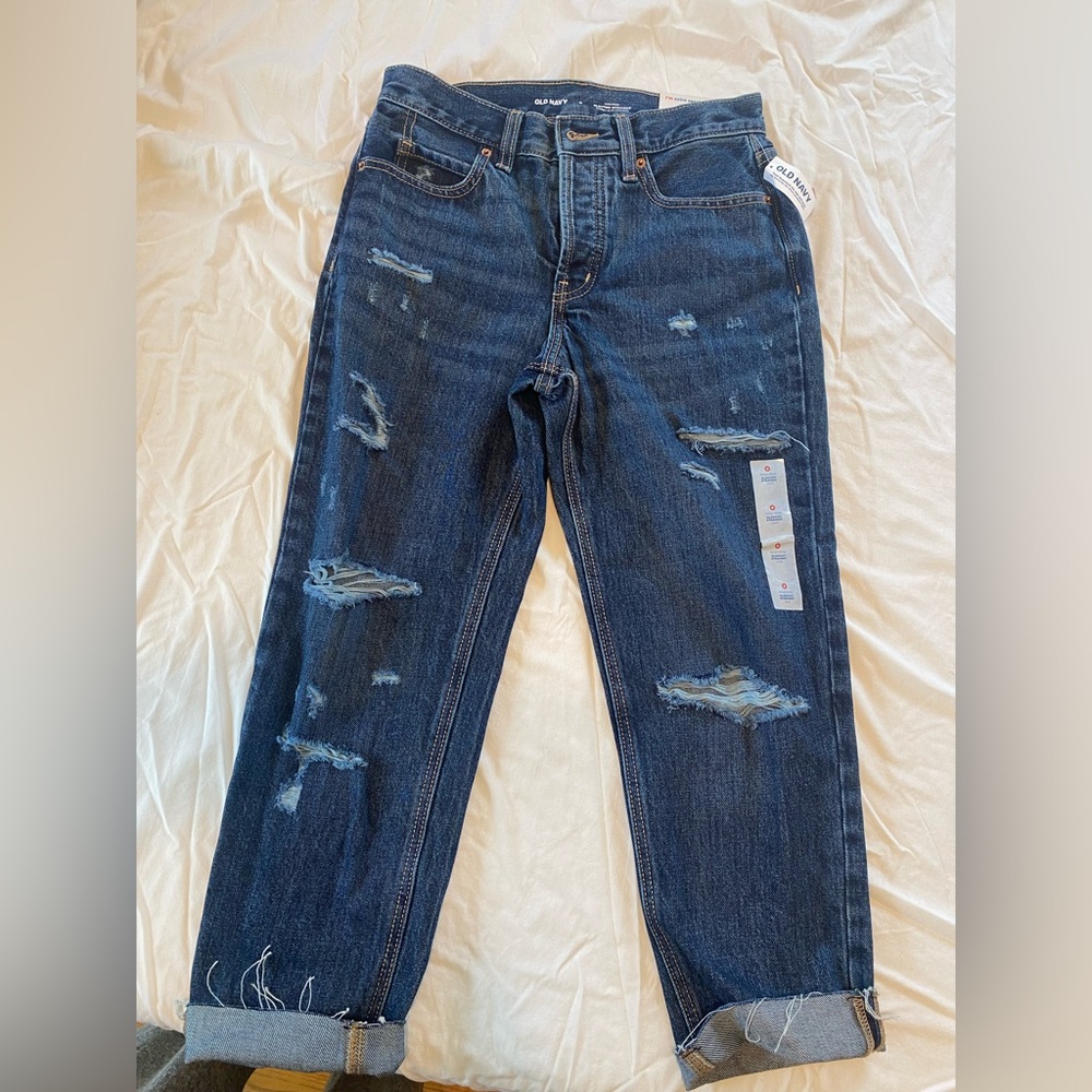 Old Navy high rise slouchy straight jeans size 0, new never worn